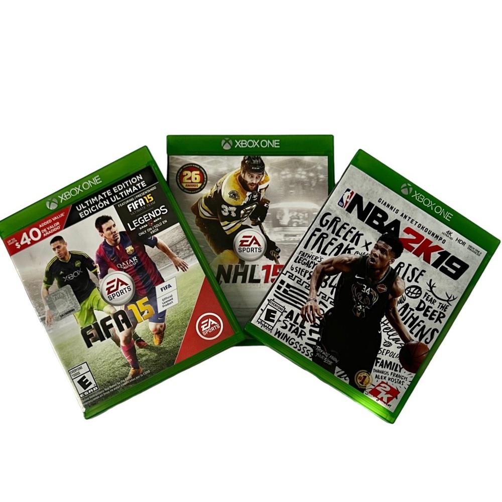 Xbox One Professional Sports Game Bundle, FIFA 15 NHL 15 & NBA 2K19